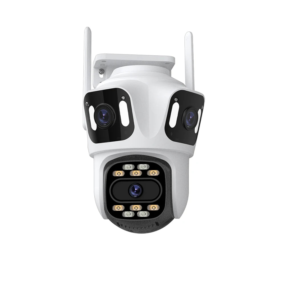 three lens 6k hd outdoor wifi security camera